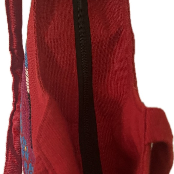 VYG BOHO HIPPIE Shoulder BAG Woven handbag purse Festival Red handles straps - Picture 8 of 9